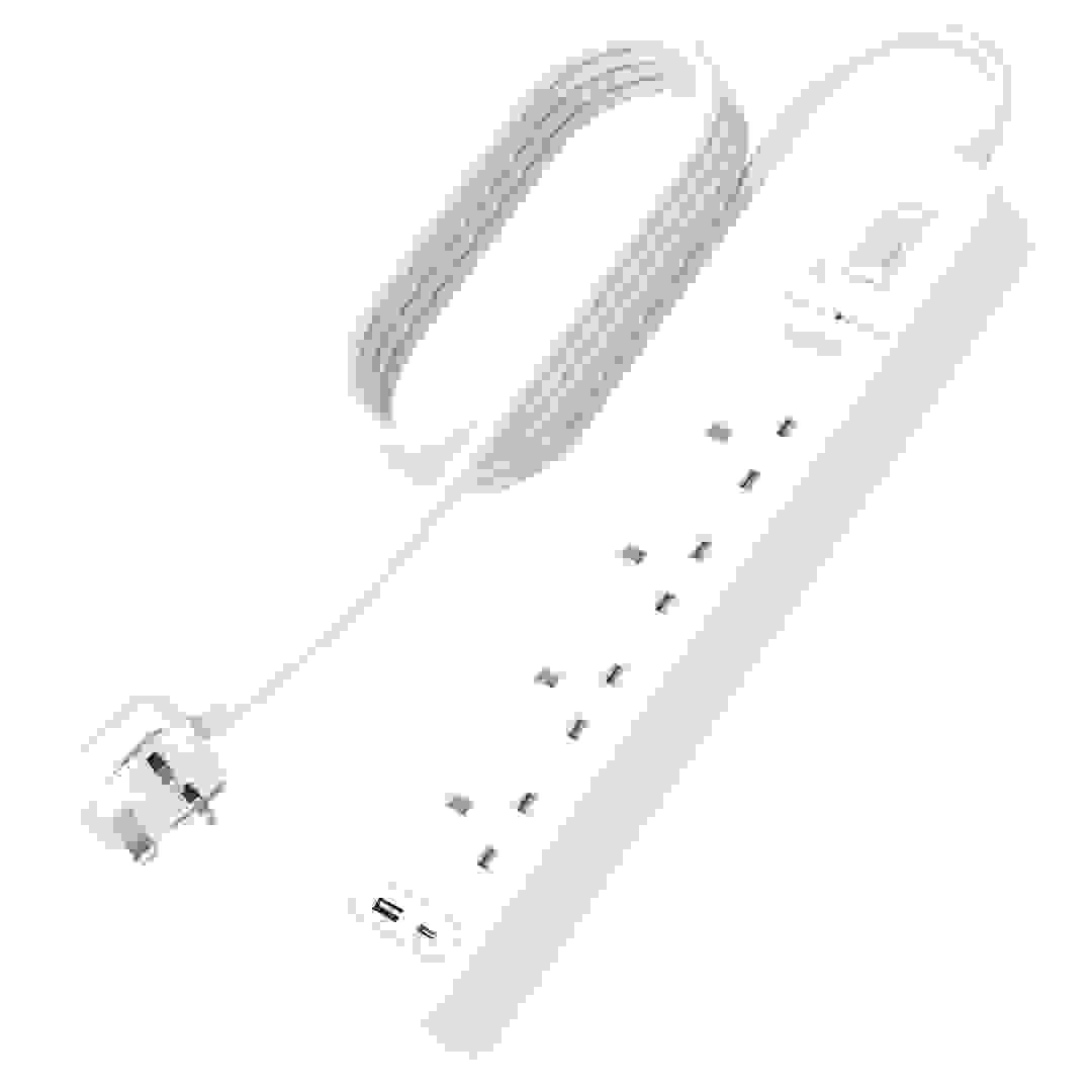 Belkin 4-Outlet Surge Protection Strip W/A & C USB Port & Cable (5 V, 2 m)