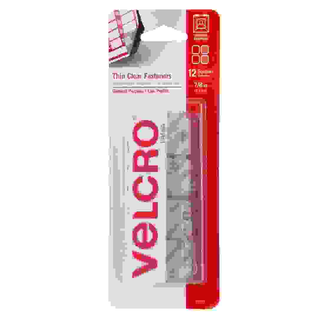 مربعات فيلكرو® شفافة ذاتية الالتصاق (حزمة من 12)