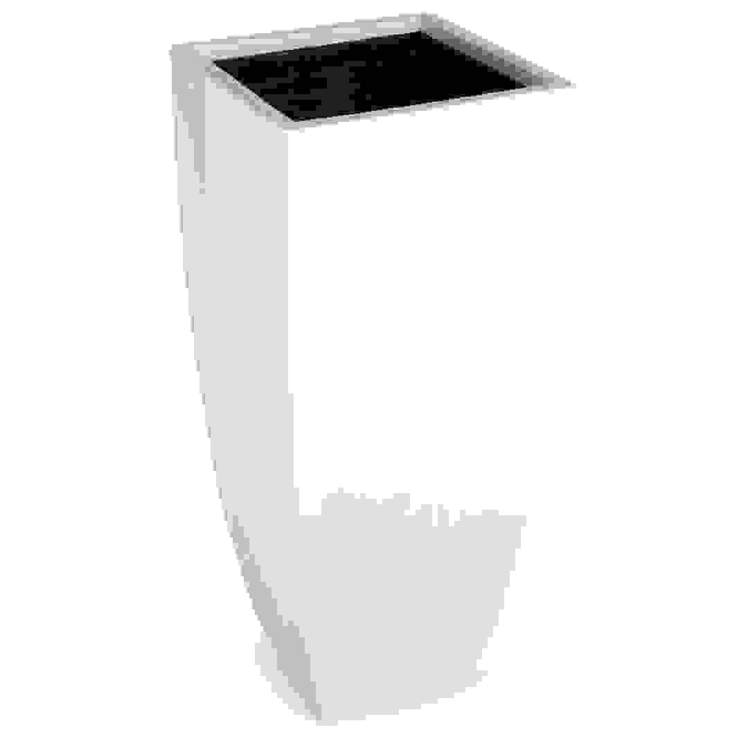 وعاء نباتات مربع (أبيض)